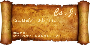 Csathó Júlia névjegykártya